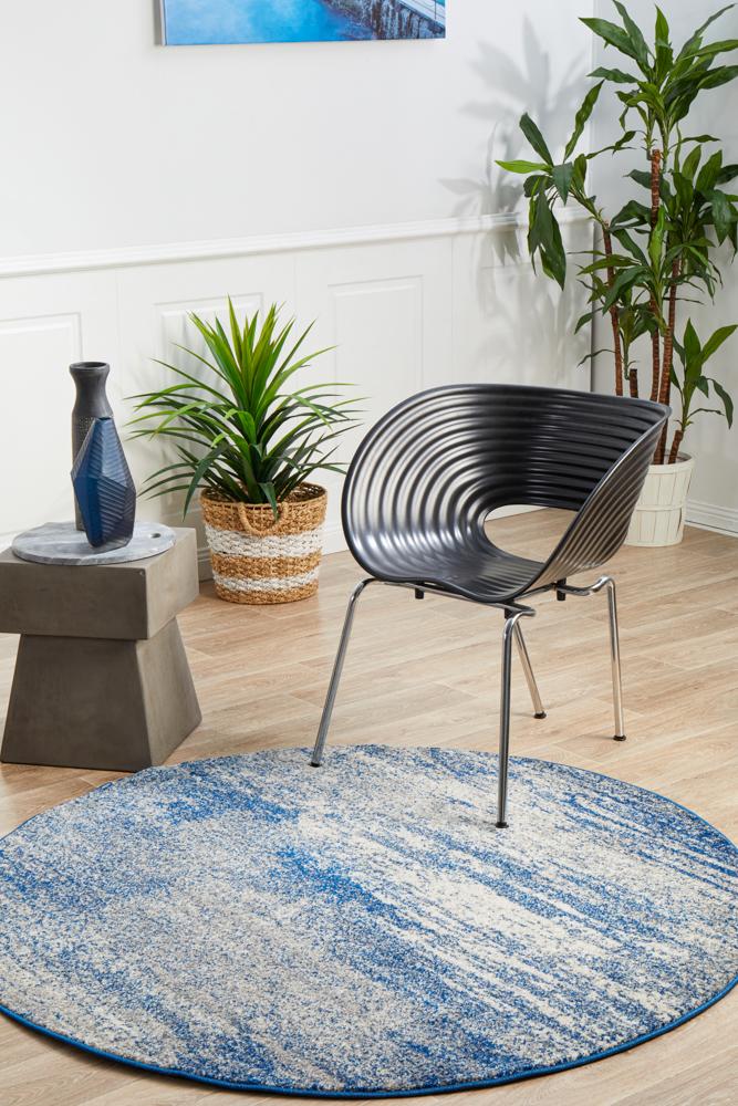 Mirage 355 Blue Round Rug – Rug Culture