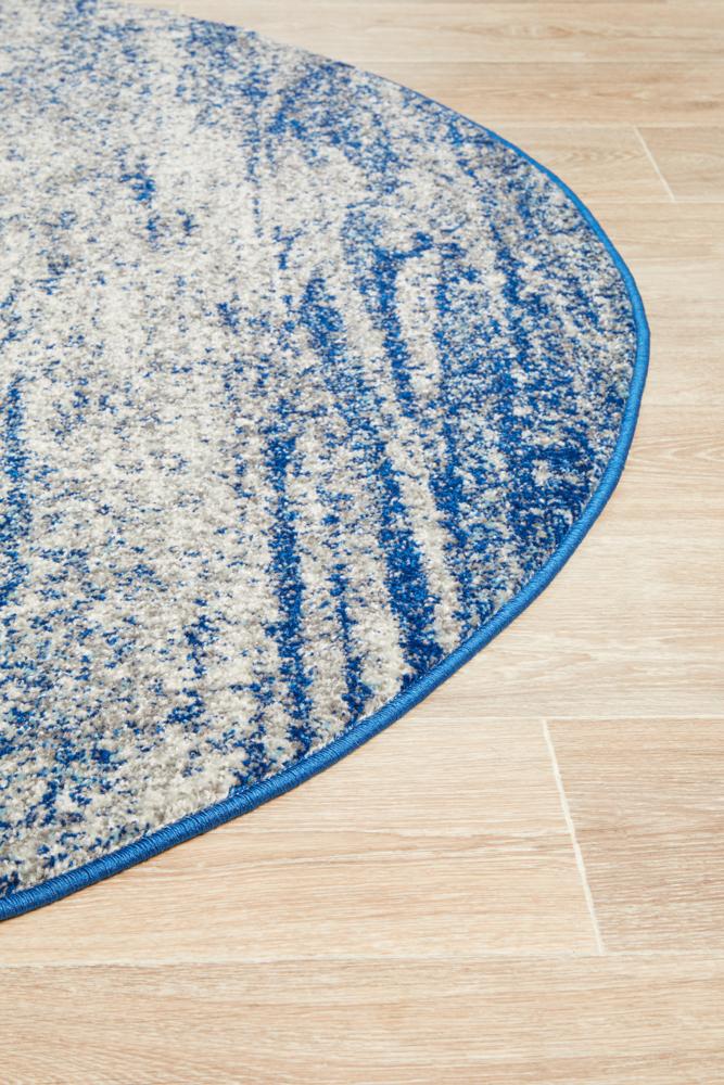Mirage 355 Blue Round Rug – Rug Culture